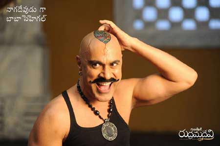 Baba sehgal as nagadevudu in rudramadevi movie